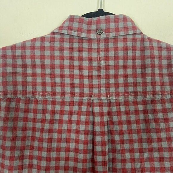 Mens TOAD & CO. Cotton Shirt Button-Down Size Small Red & Gray Plaid - Picture 12 of 12